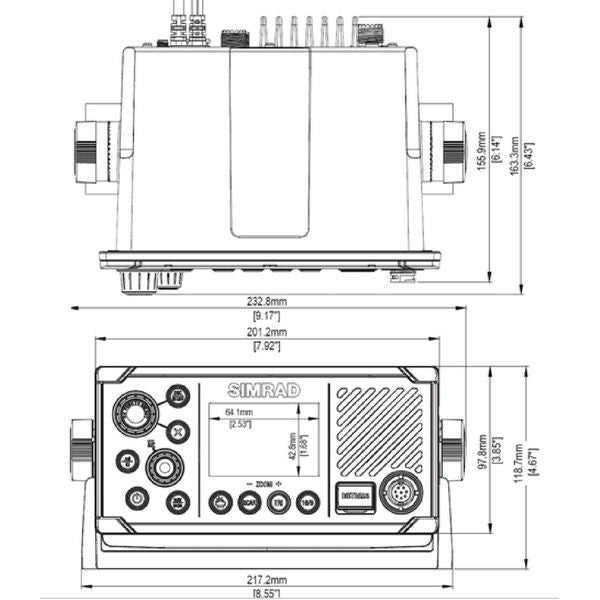 B&G V60 VHF Marine Radio with Built-In DSC and AIS-RX