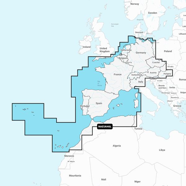 Navionics + NAEU646L Europe, Central & West - Large