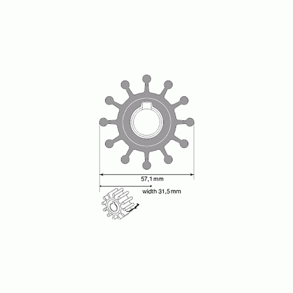 Johnson 09-801B Impeller Kit for F5B and Volvo Penta Pumps (Neoprene)