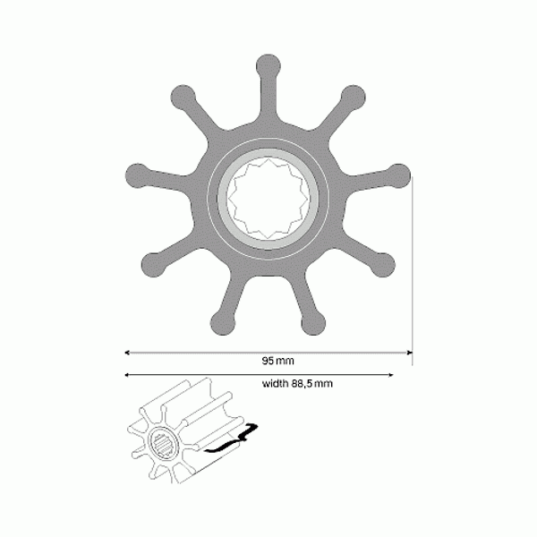 Johnson 09-802B Impeller Kit for F9 Pumps (Neoprene)