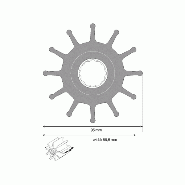 Johnson 09-814B Impeller Kit for F9 Pumps (Neoprene)