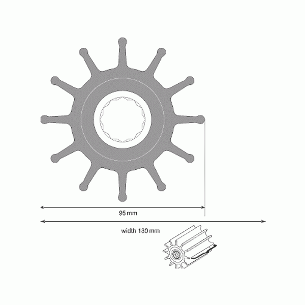 Johnson 09-820B Impeller Kit for F95 and MAN Pumps (Neoprene)