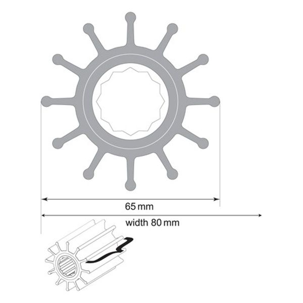 Johnson 09-821BT-1 Impeller Kit for F75, Volvo and Yanmar Pumps (MC97)