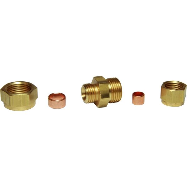 AG Brass Straight Coupling 3/8" x 1/4"