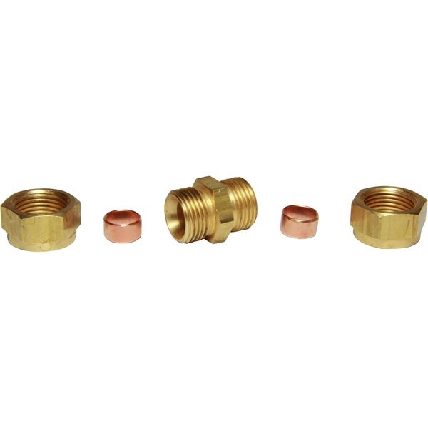 AG Brass Straight Coupling 3/8" x 3/8" Packaged