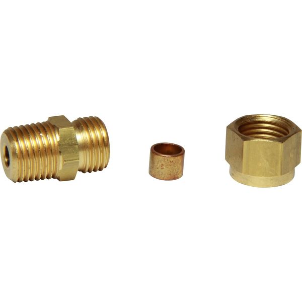 AG Brass Male Stud Coupling 1/4" x 1/4" BSP Taper