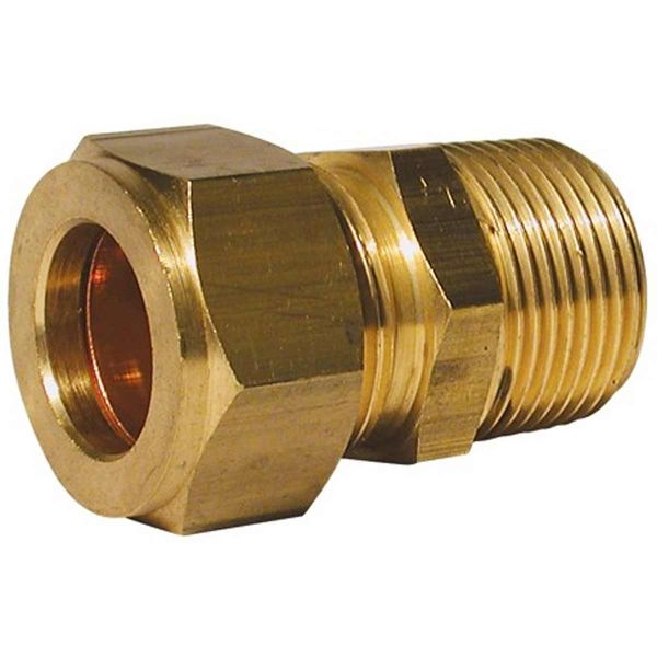 AG Brass Male Stud Coupling 1/4" x 3/8" BSP Taper