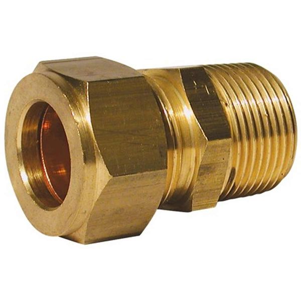 AG Brass Male Stud Coupling 1/4" x 1/2" BSP Taper