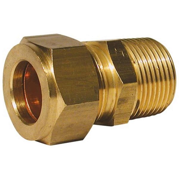 AG Brass Male Stud Coupling 1/4" BSP Taper x 5/16" Nylon Tube