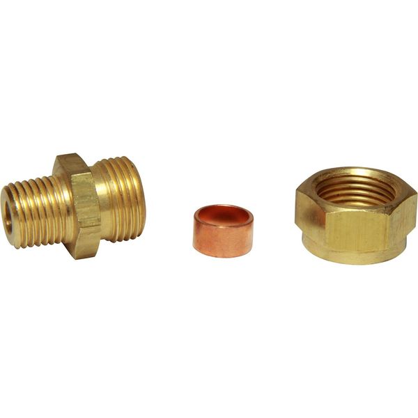 AG Brass Male Stud Coupling 3/8" x 1/4" BSP Taper