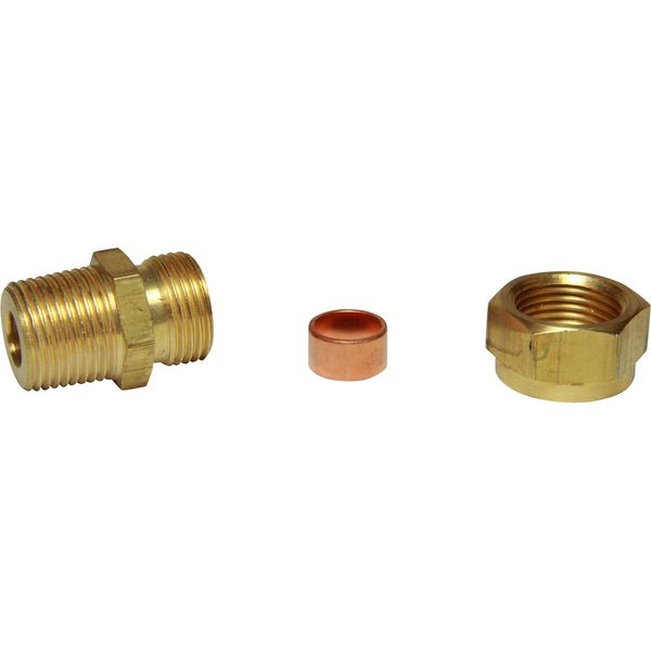 AG Brass Male Stud Coupling 3/8" x 3/8" BSP Taper