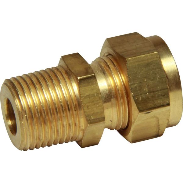 AG Brass Male Stud Coupling 3/8" x 3/8" BSP Taper