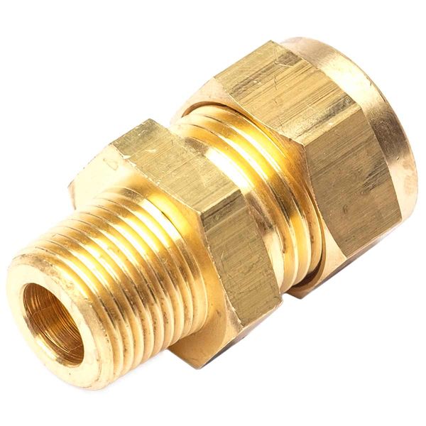 AG Brass Male Stud Coupling 1/2" x 3/8" BSP Taper