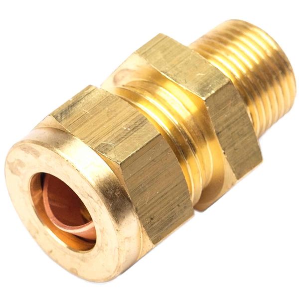 AG Brass Male Stud Coupling 1/2" x 3/8" BSP Taper