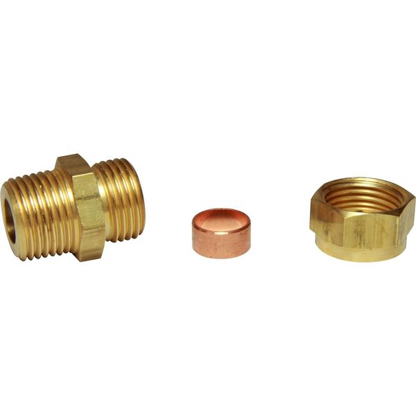 AG Brass Male Stud Coupling 1/2" x 1/2" BSP Taper