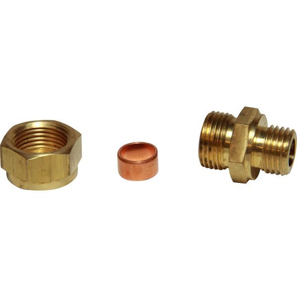 AG Brass Male Stud Coupling M14 x 1.5 x 3/8" Tube