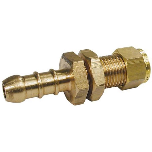 AG Brass Bulkhead Nozzle 3/8" Compression x 3/8" Hose Tail