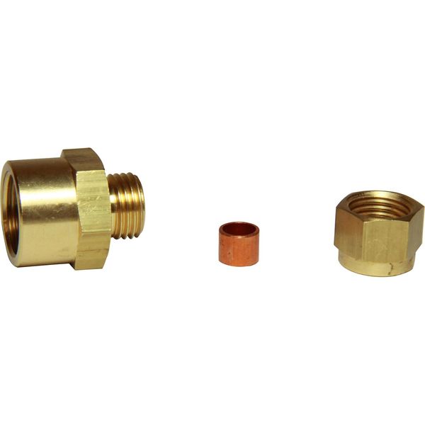 AG Brass Female Stud Coupling 1/4" - 3/8" BSP