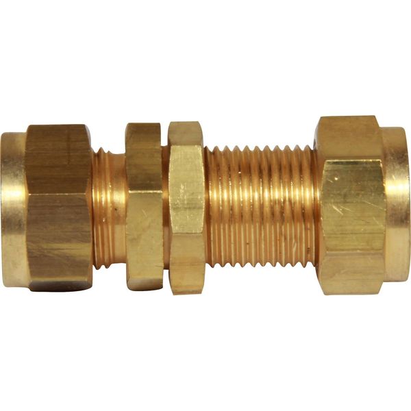 AG Brass Bulkhead Coupling 3/8" Tube 3/8"