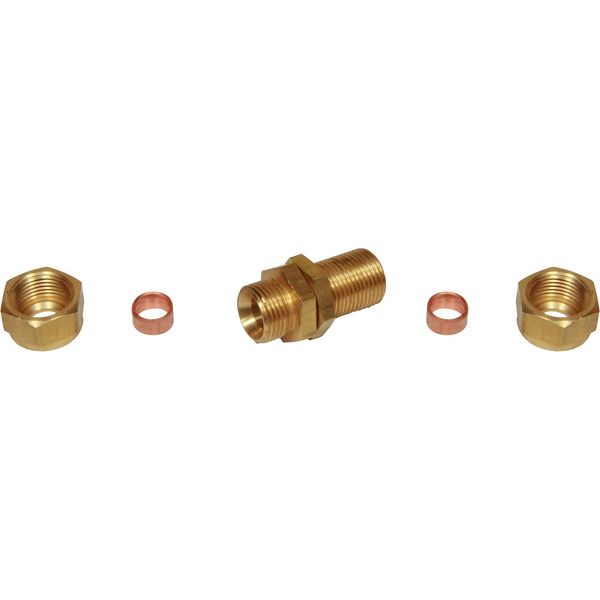 AG Brass Bulkhead Coupling 3/8" Tube 3/8"