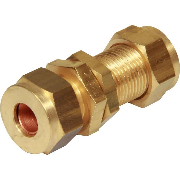 AG Brass Bulkhead Coupling 3/8" Tube 3/8"