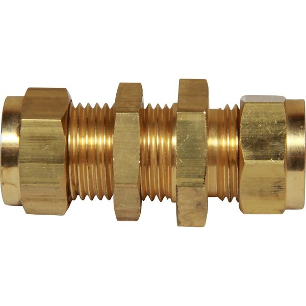 AG Brass Bulkhead Coupling 1/2" Tube 1/2"