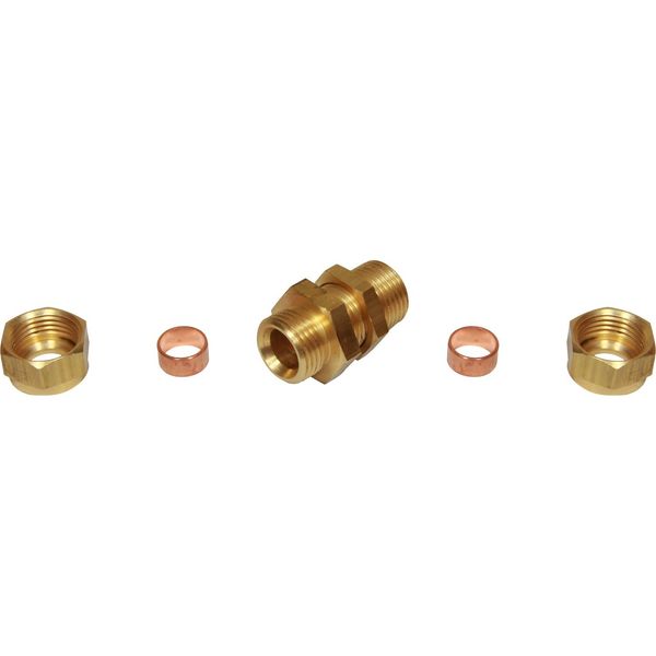 AG Brass Bulkhead Coupling 1/2" Tube 1/2"