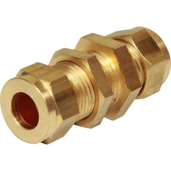 AG Brass Bulkhead Coupling 1/2" Tube 1/2"