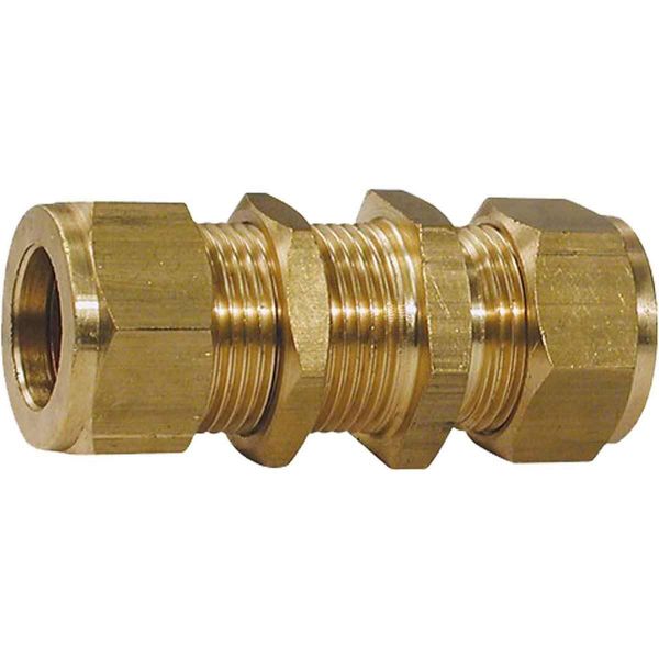 Wade Brass Compression Bulkhead Coupling (1/2" OD / 3/4" Bulkhead)