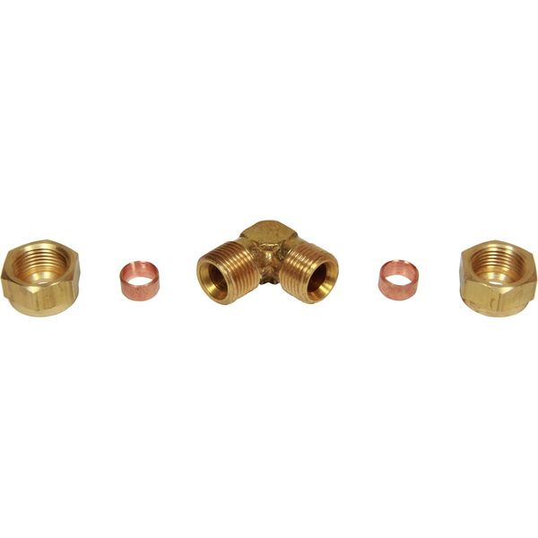 AG Brass Equal Elbow Coupling 3/8" x 3/8"