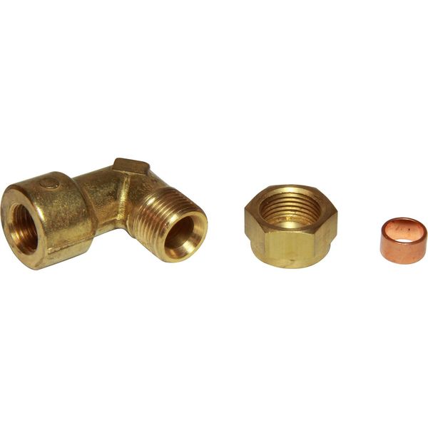 AG Brass Female Stud Elbow Coupling 3/8" x 1/4" BSP