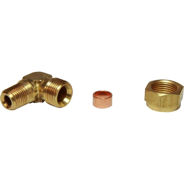 AG Brass Male Elbow Coupling 3/8" x 1/4" BSP Taper