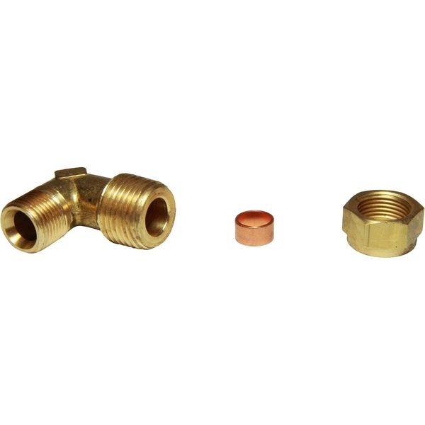 AG Brass Male Elbow Coupling 3/8" x 1/2" BSP Taper