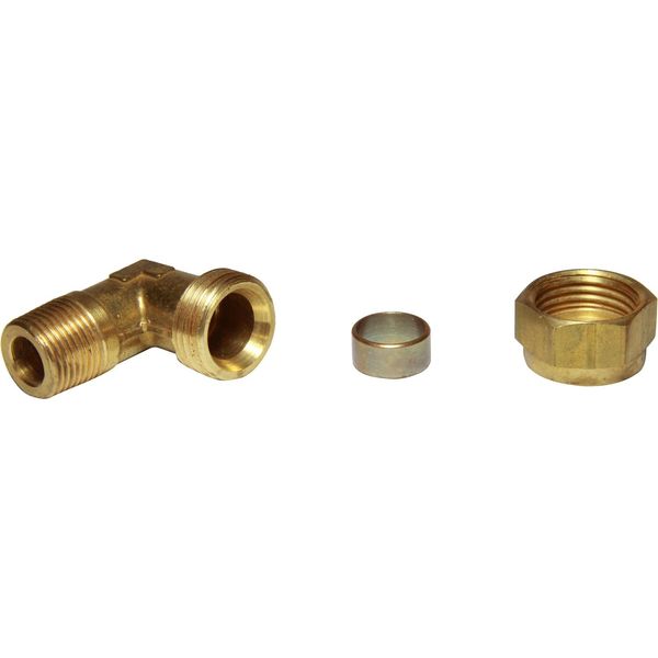 AG Brass Male Elbow Coupling 1/2" x 3/8" BSP Taper