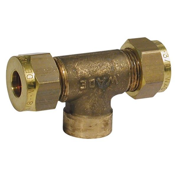 Wade Brass Tee Coupling 1/4" x 1/4" x 1/4" BSP Female