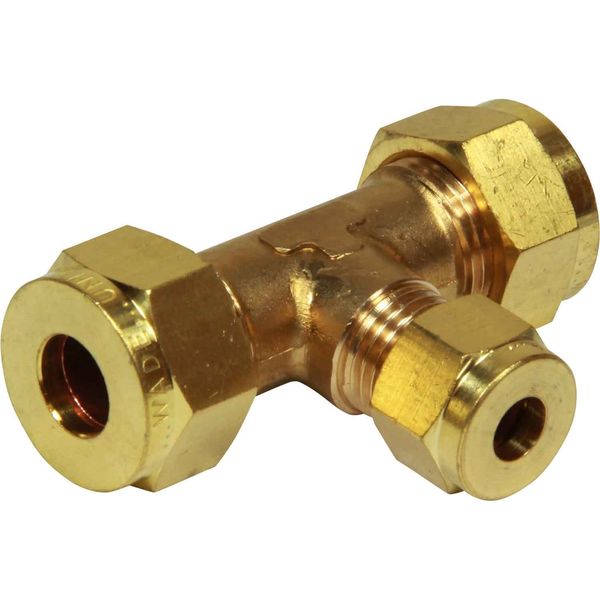 Wade Brass Tee Coupling 3/8" x 3/8" x 1/4"