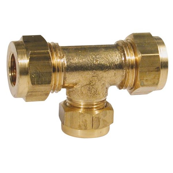 AG Brass Tee Coupling 3/8" x 3/8" x 1/2"