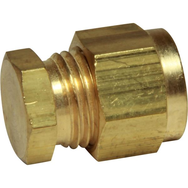 AG Brass Stop End Coupling 5/16" OD Tube Packaged