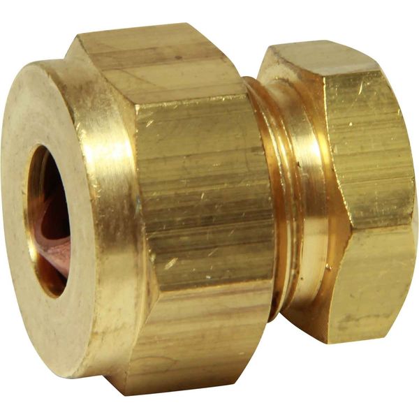 AG Brass Stop End Coupling 5/16" OD Tube Packaged