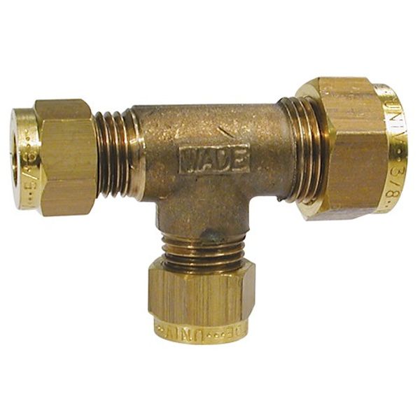 AG Brass Tee Coupling 3/8" x 5/16" x 5/16"