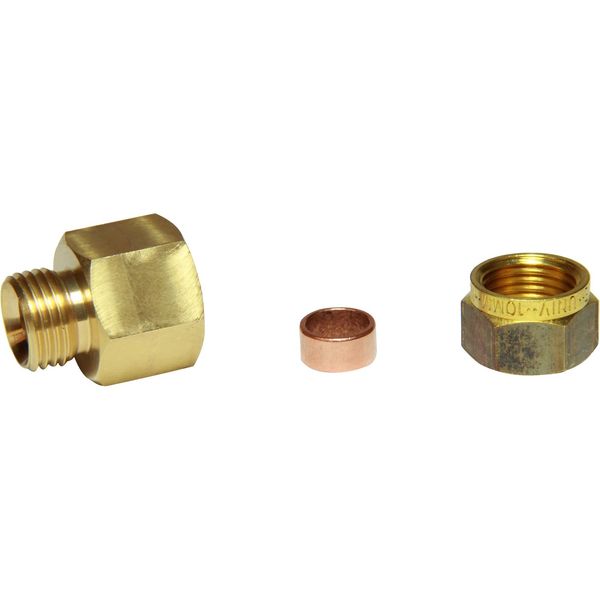 AG Brass Female Stud Coupling 10mm x 3/8" BSP