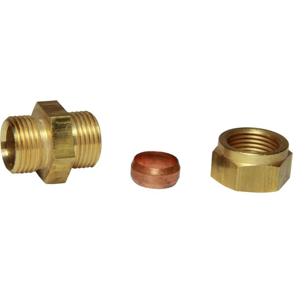 AG Brass Male Stud Coupling 12mm x 3/8" BSP