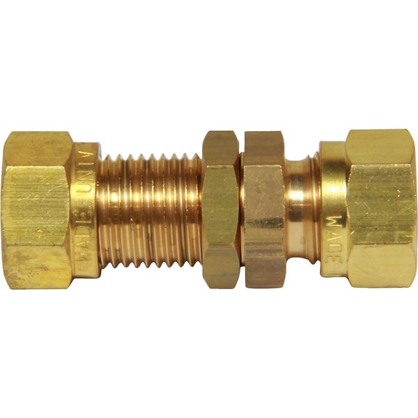 AG Brass Bulkhead Coupling 10mm Tube OD