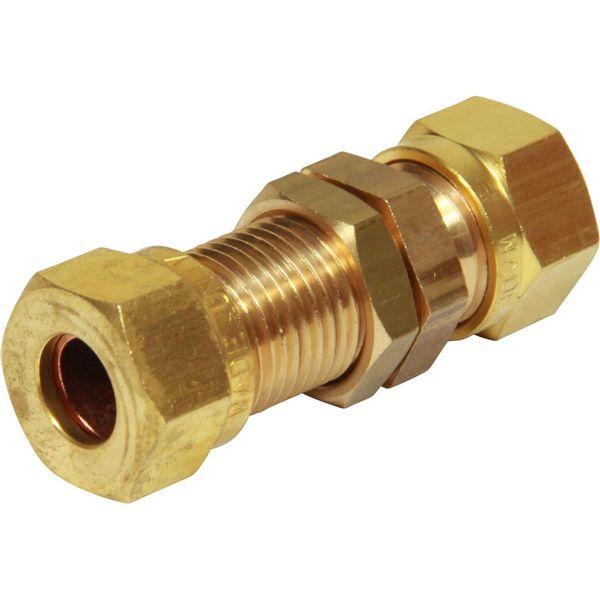 AG Brass Bulkhead Coupling 10mm Tube OD