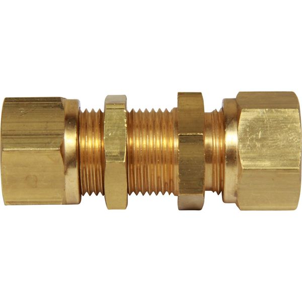 AG Brass Bulkhead Coupling 15mm Tube OD