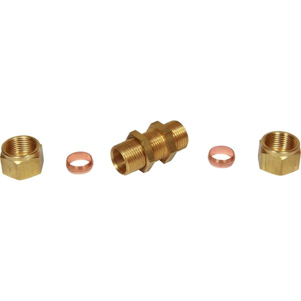 AG Brass Bulkhead Coupling 15mm Tube OD