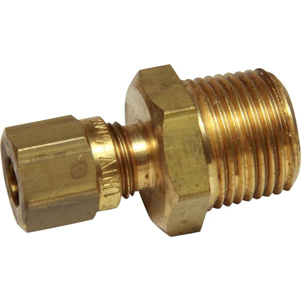 AG Brass Male Stud Coupling 6mm x 3/8" BSP Taper