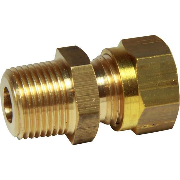 AG Brass Male Stud Coupling 8mm x 3/8" BSP Taper