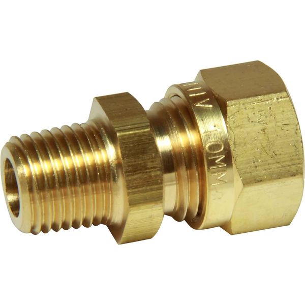 AG Brass Male Stud Coupling 10mm x 1/4" BSP Taper