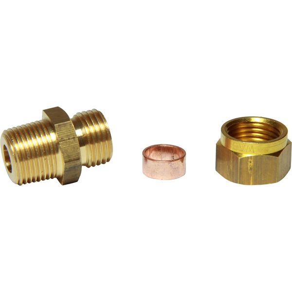 AG Brass Male Stud Coupling 10mm x 3/8" BSP Taper